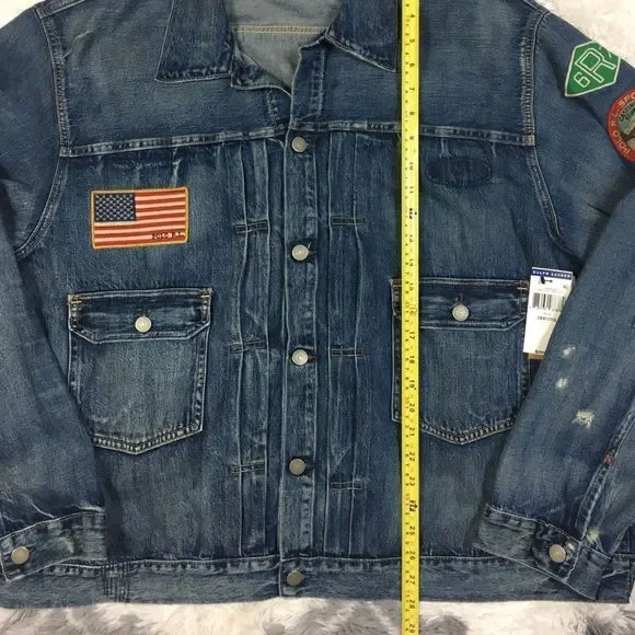 Men's POLO-RALPH LAUREN "SPORTSMAN" Denim Jacket (Casting Club) vintage - Picture 13 of 16